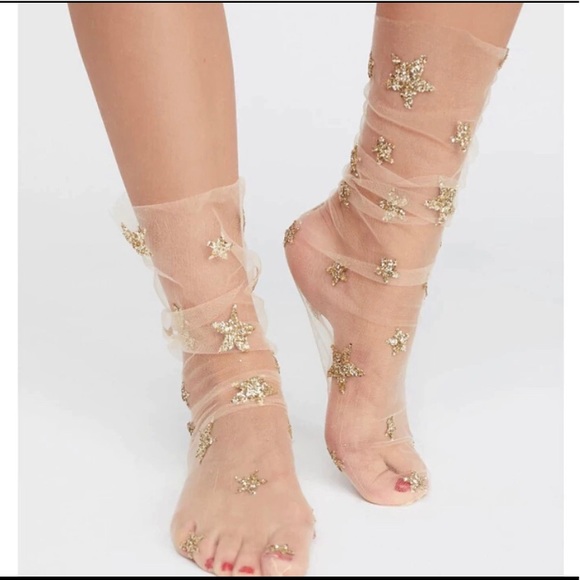 Tulle socks with glitter stars - Picture 1 of 1